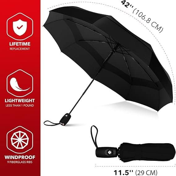 Repel Umbrella Windproof Travel Umbrella dimensions