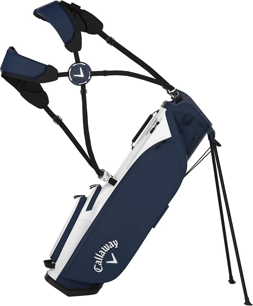 Callaway Golf 2021 Hyper Lite Zero Stand Bag stand view with carrying